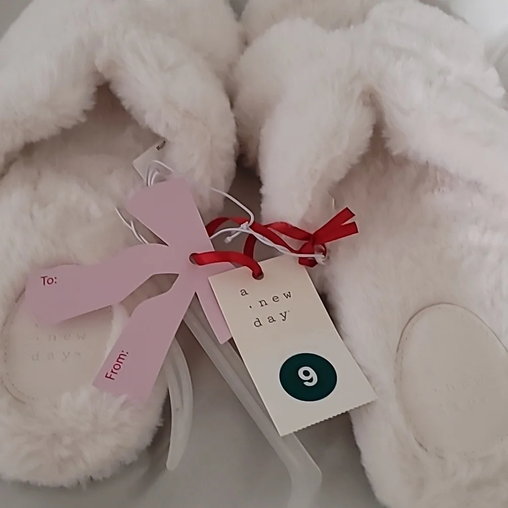 Target Cream Fluffy Slippers - Picture 4 of 5